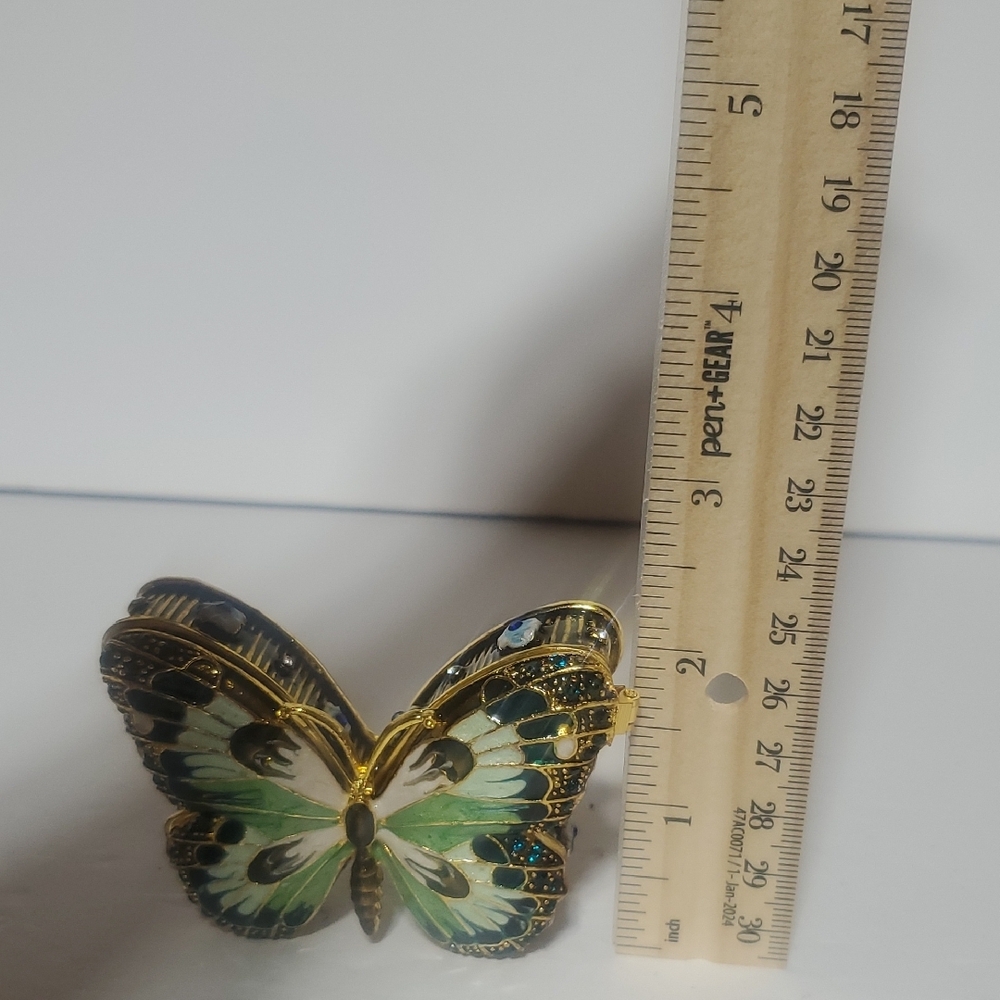Gold and Green Butterfly Trinket Box - Picture 7 of 7